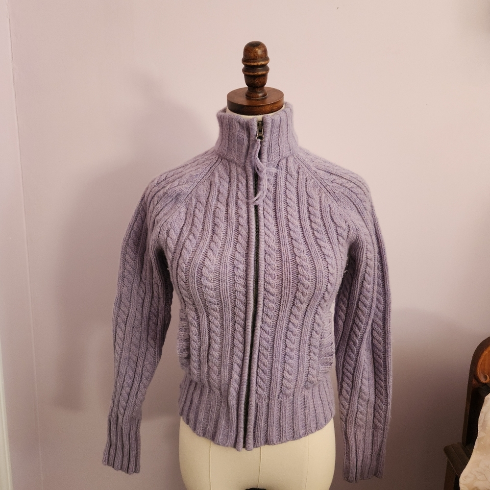 GAP Women's Purple Cable Knit Sweater